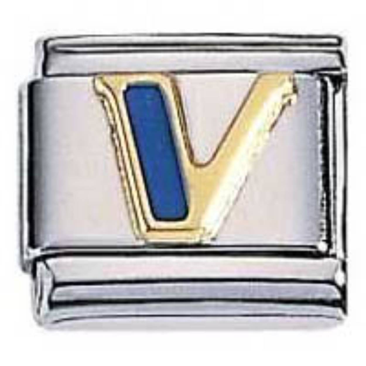Zoppini edelstaal 9mm - letter V emaille 302.V