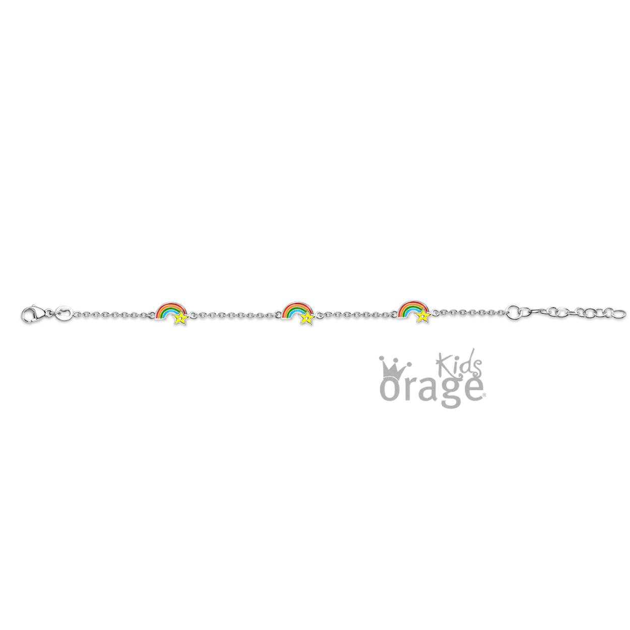 Zilveren armband (17 cm) met regenboogjes van Orage kids
Bijhorende oorbellen, ring en ketting met hanger ook verkrijgbaar