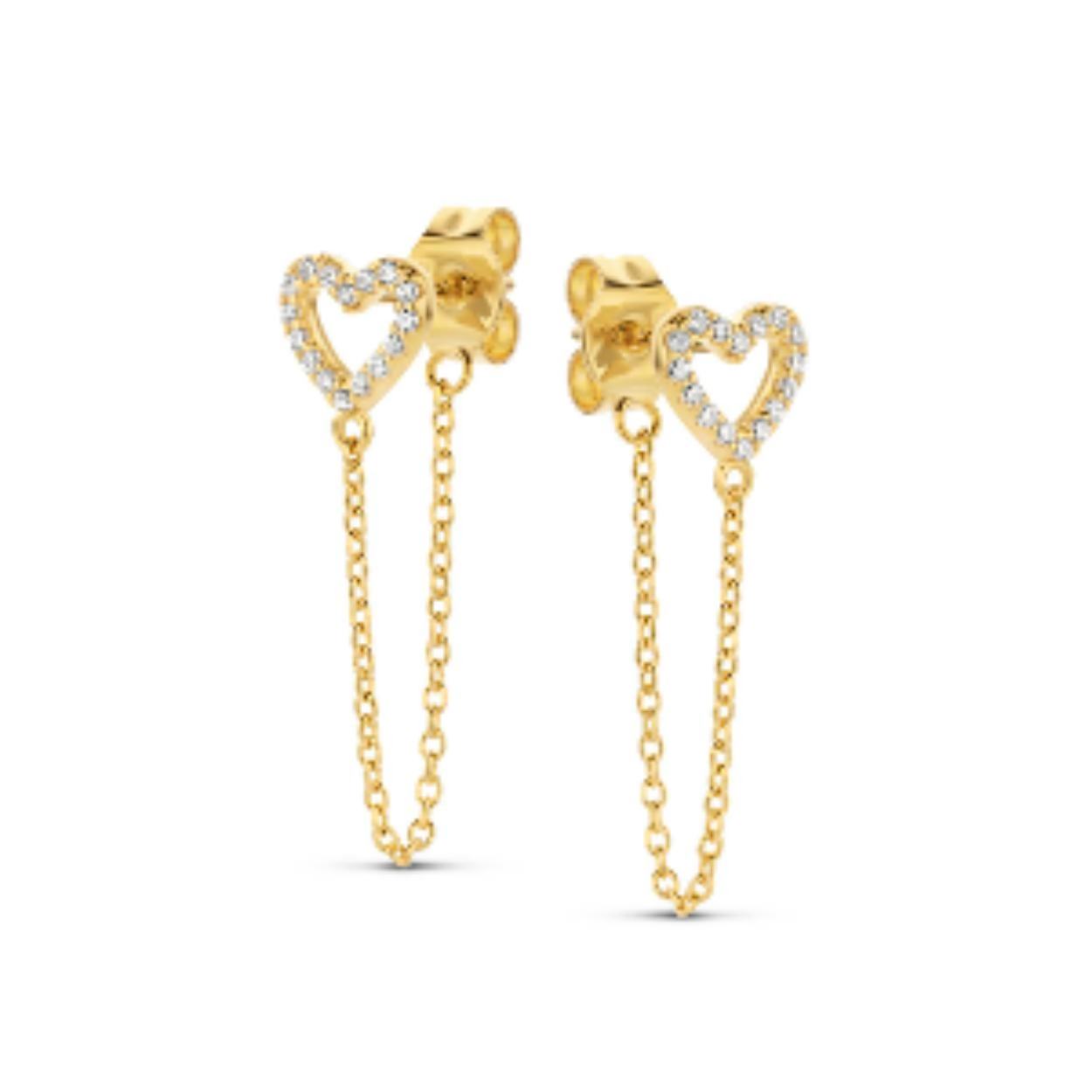 Zilveren 18 karaat vergulde oorringen gezet met zirconium Naiomy Moments