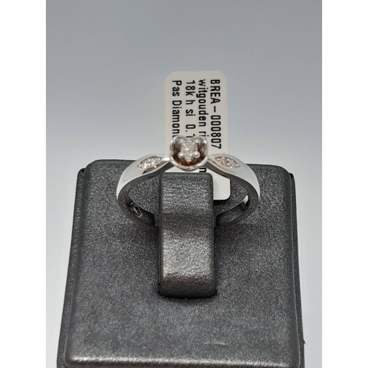 witgouden ring diamant 18k h si  0.10