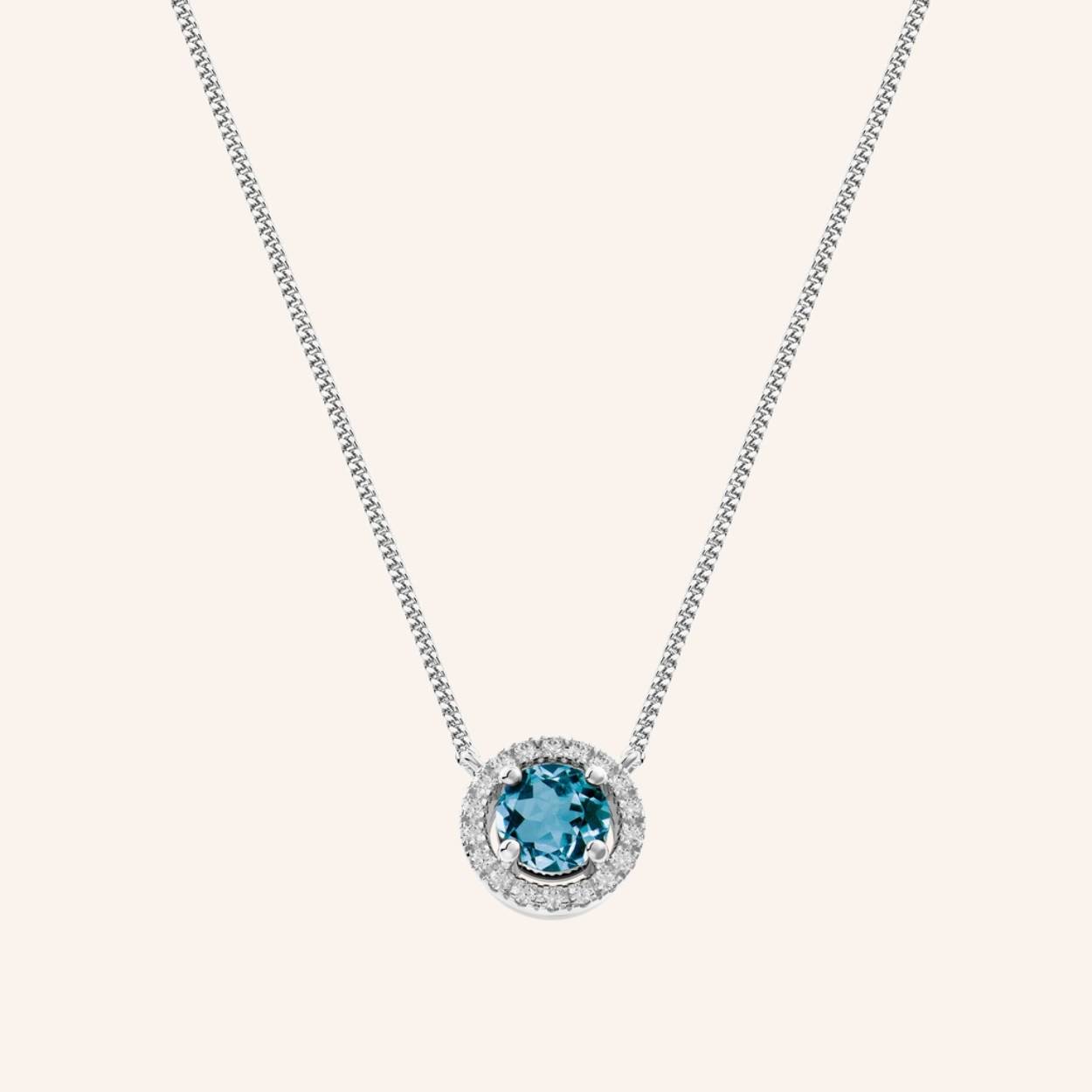 Collier zilver topaas 0.072ct brilj