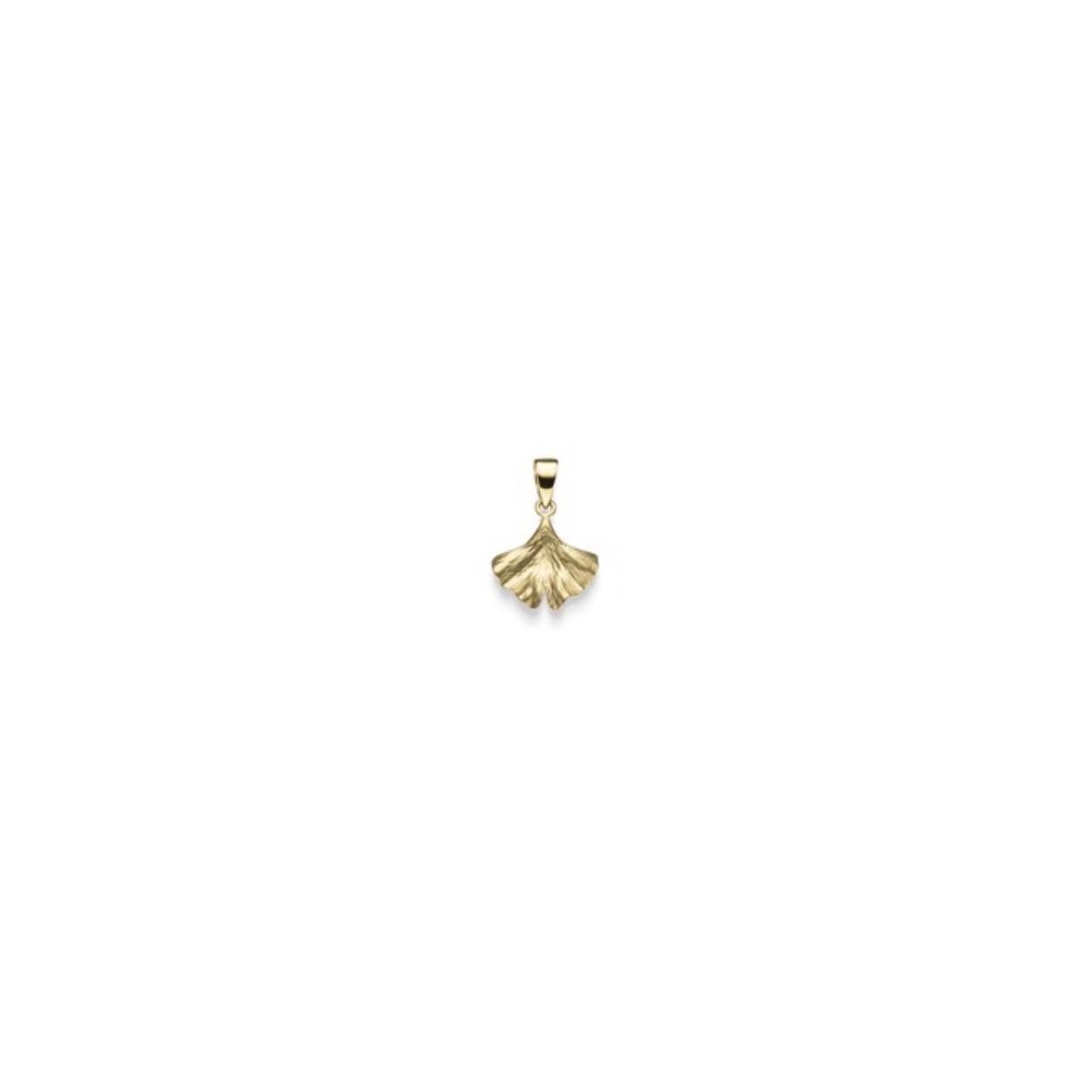 14-karaats geelgouden hanger Gingko.
De gingko is het symbool van oerlevenskracht. Deze boom heeft de atoombom op Hiroshima overleefd.
Symbool voor : "ik leef slechts voor jou".
Afmetingen: 12 x 17 mm (inclusief oogje).