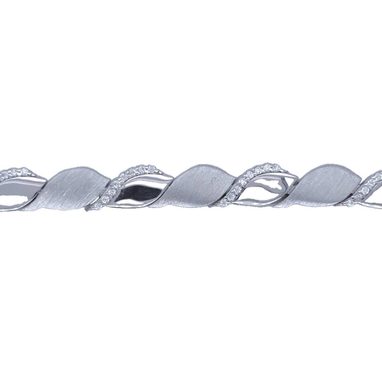 zilveren collier mat, glimmend met zirconia