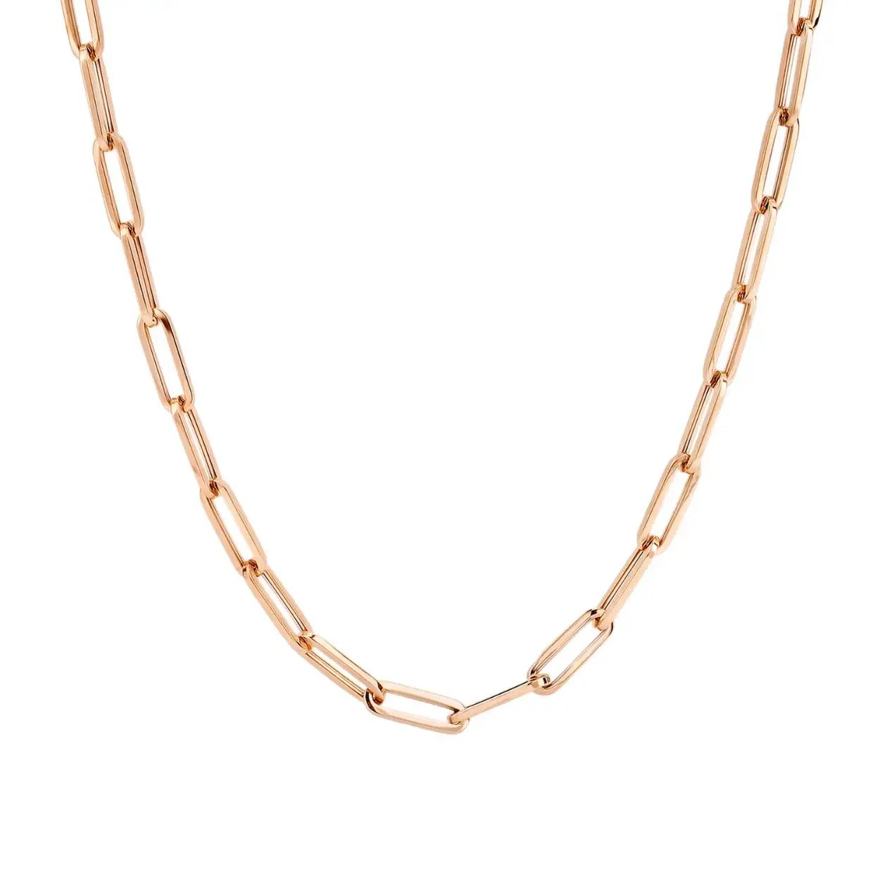 Dit 14 karaats rose gouden closed forever collier is opgebouwd uit ovale schakels. Het 45 centimeter lange collier sluit met een karabijnslot. Door de tijdloze uitstraling van het design is dit sieraad de perfecte toevoeging op iedere outfit.
