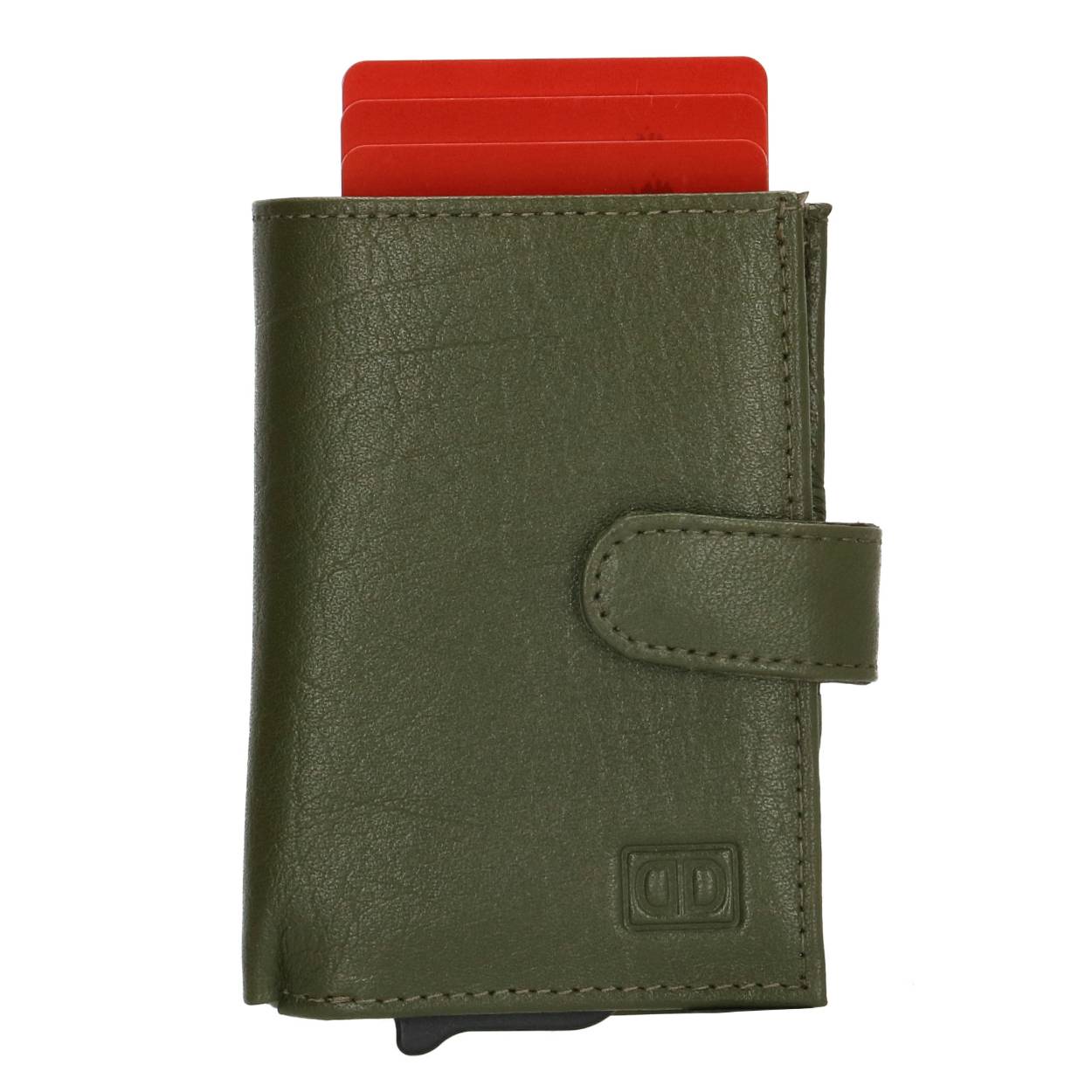 Leren Safety wallet van Double D voor het veilig opbergen van je pasjes en geld