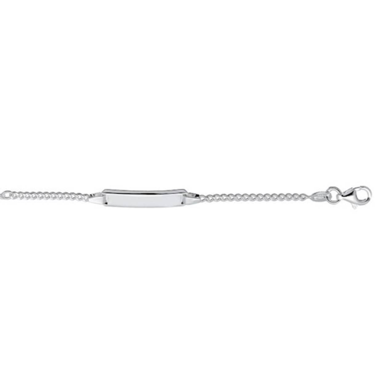 Zilveren graveerarmband in gourmetschakel. De armband heeft een lengte van 11cm