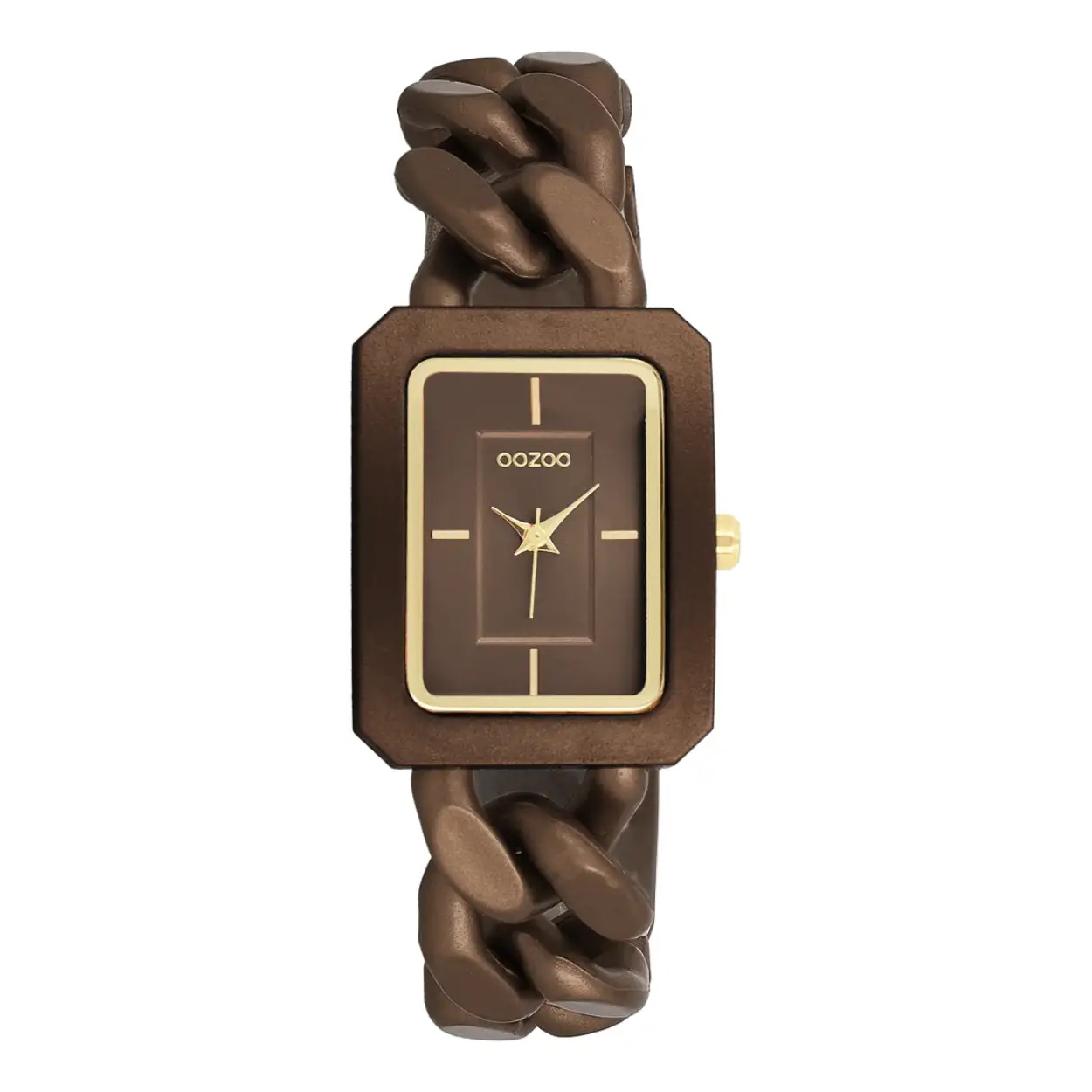 Bronzen OOZOO horloge met bronzen schakelarmband - C11276
