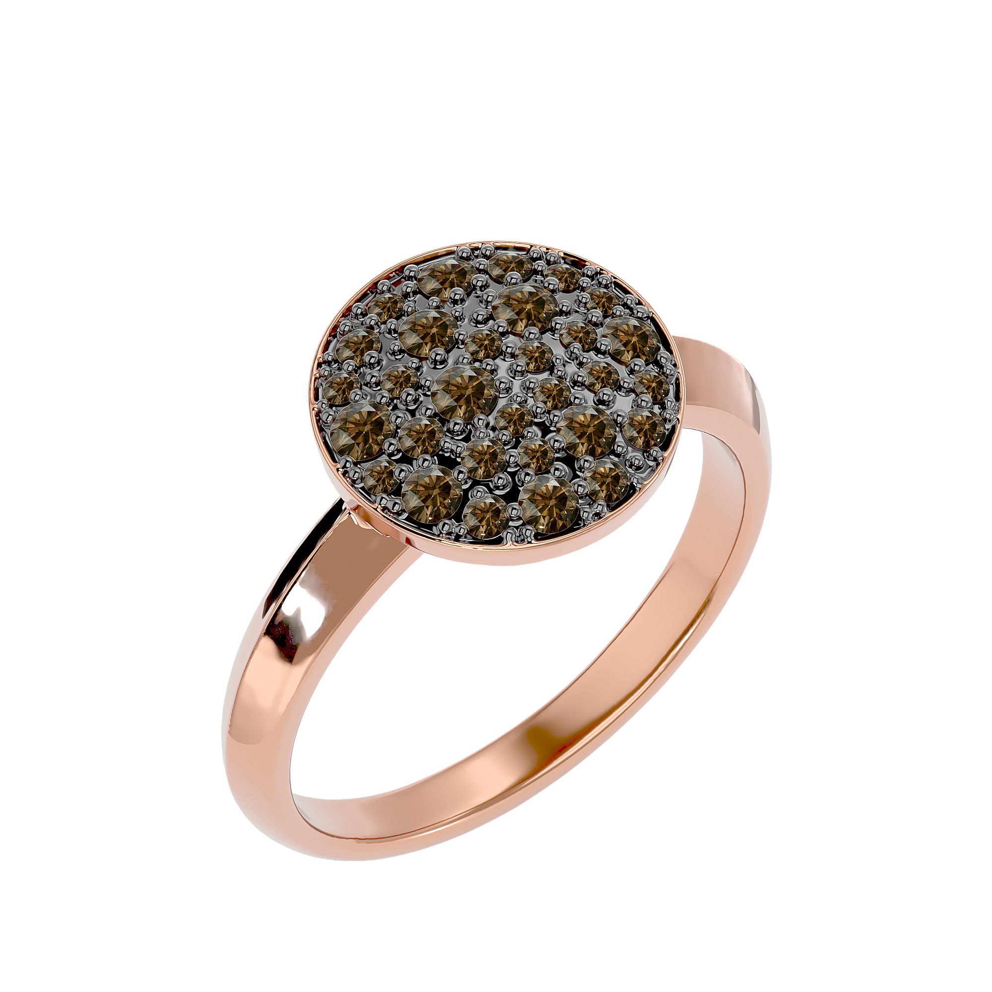 BAGUE OR ROSE ET DIAMANTS BRUNS CONSTELLATION 0.20 Ct