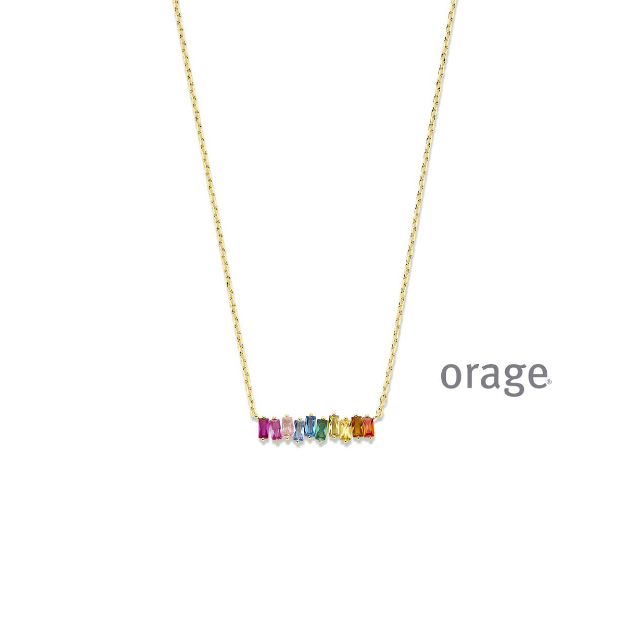 Vergulde collier met kleurstenen
BA097