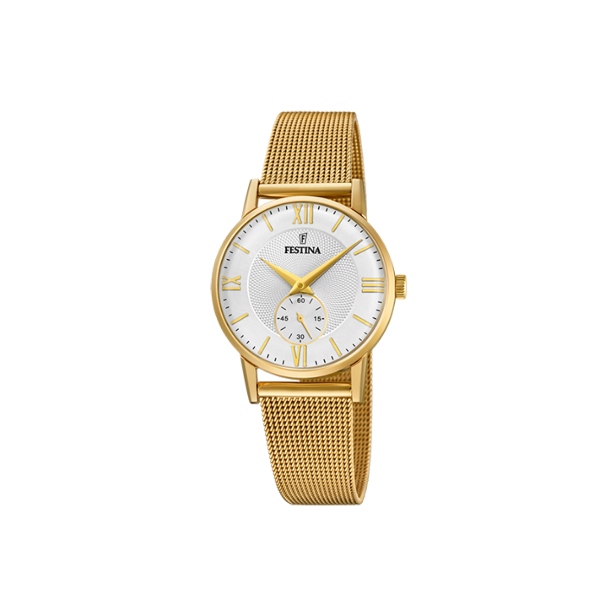 Festina dameshorloge F20573/1 met een stalen kast en een glas voorzien van een stalen armband