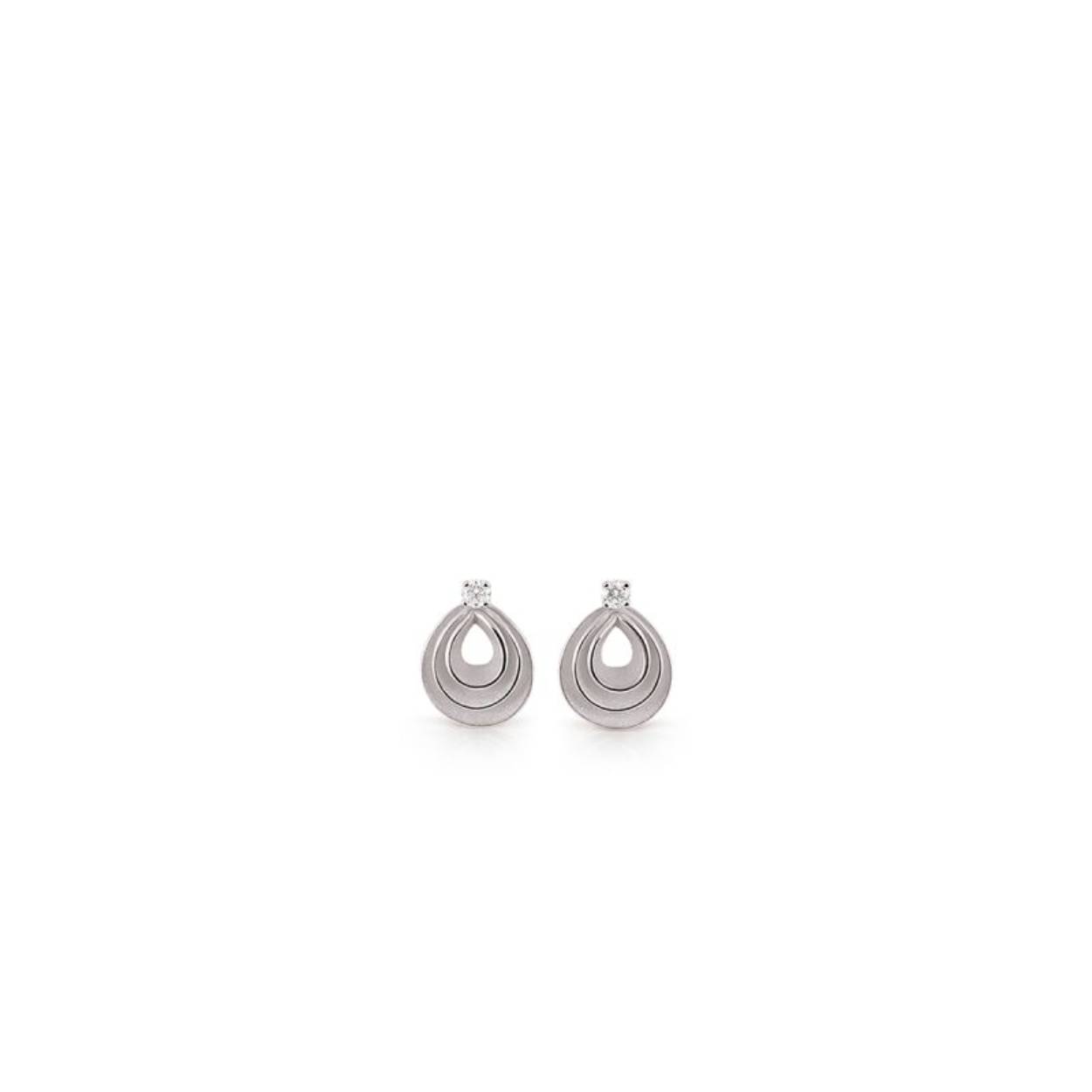 18kt. Gouden Annemaria Cammilli oorknoppen, Velaa Star Ice White, 2x =0.12ct