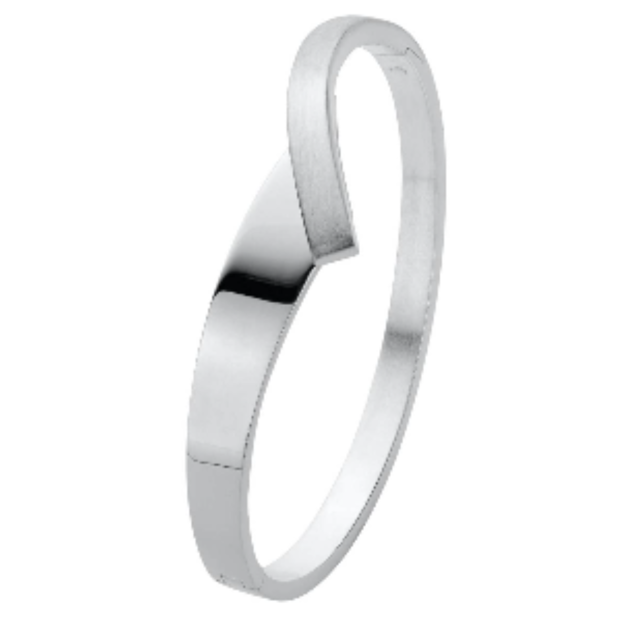 Zilveren armband boven gesatineerd