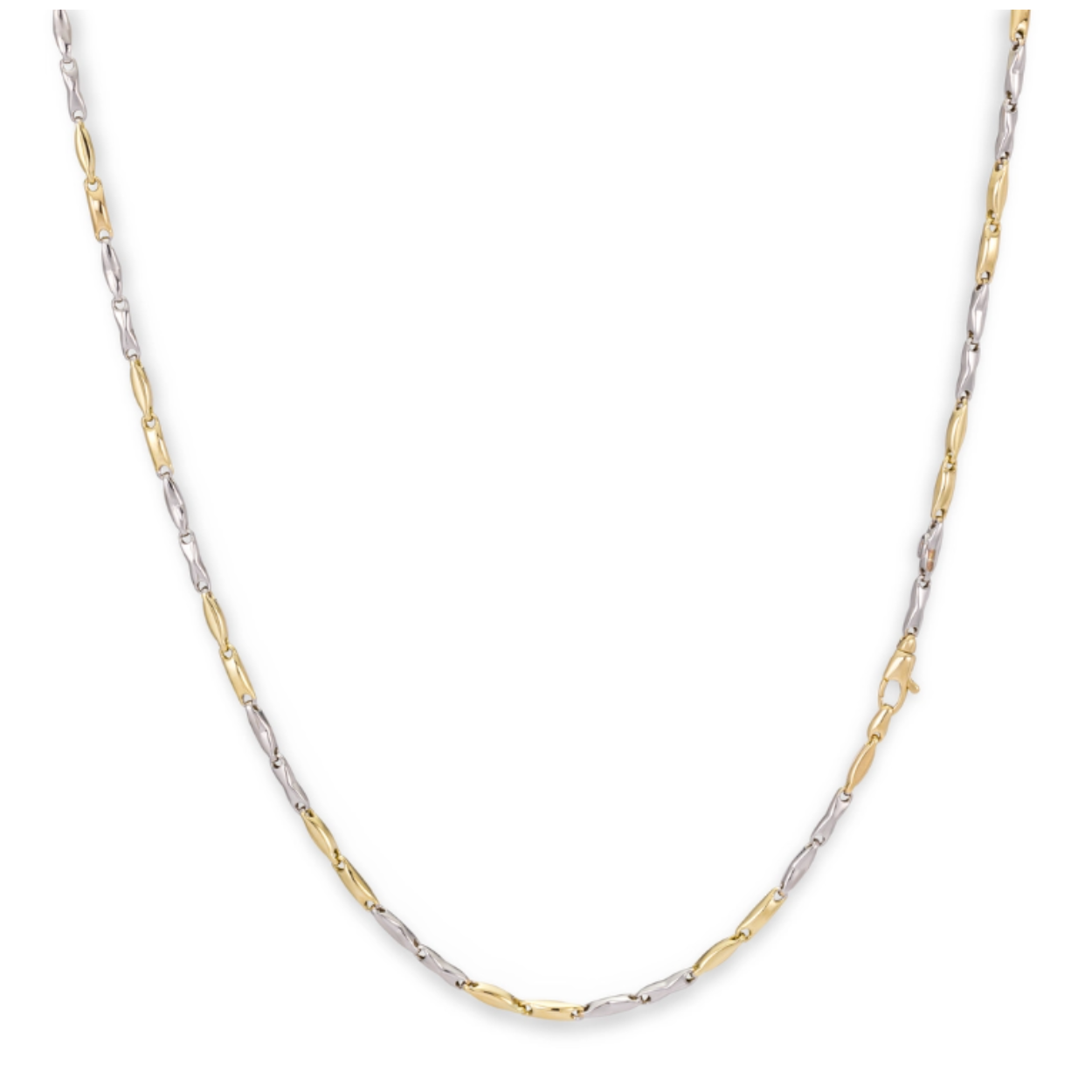 Prachtige bicolor collier van het merk Monzario. Het collier heeft een lengte van 45cm.