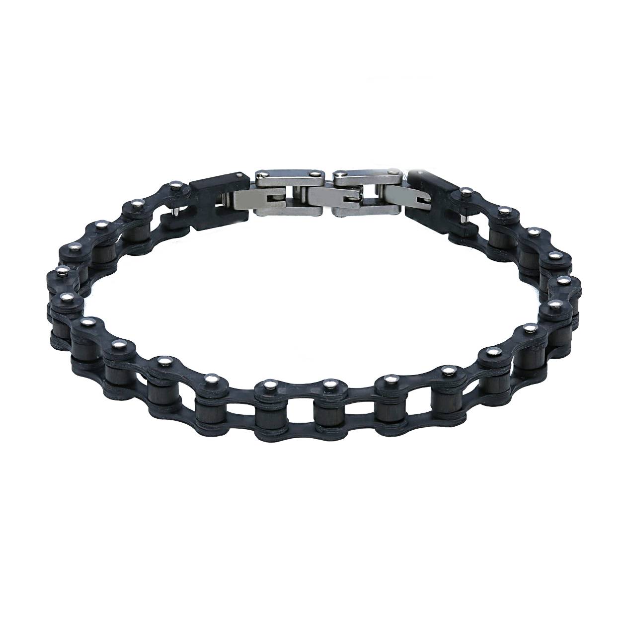 heren armband zwart kettingschakel