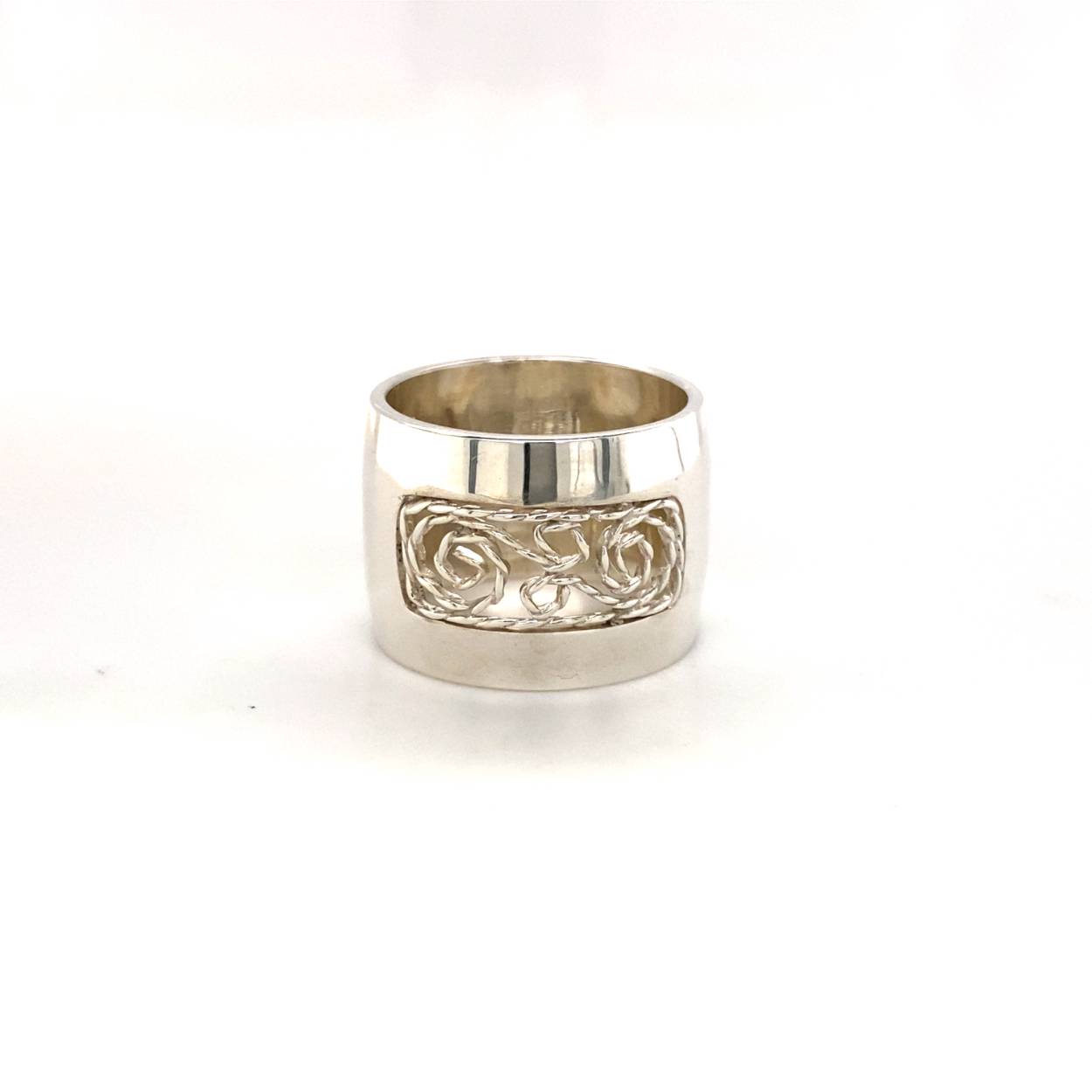 Zilver ring filigraan tussenstuk