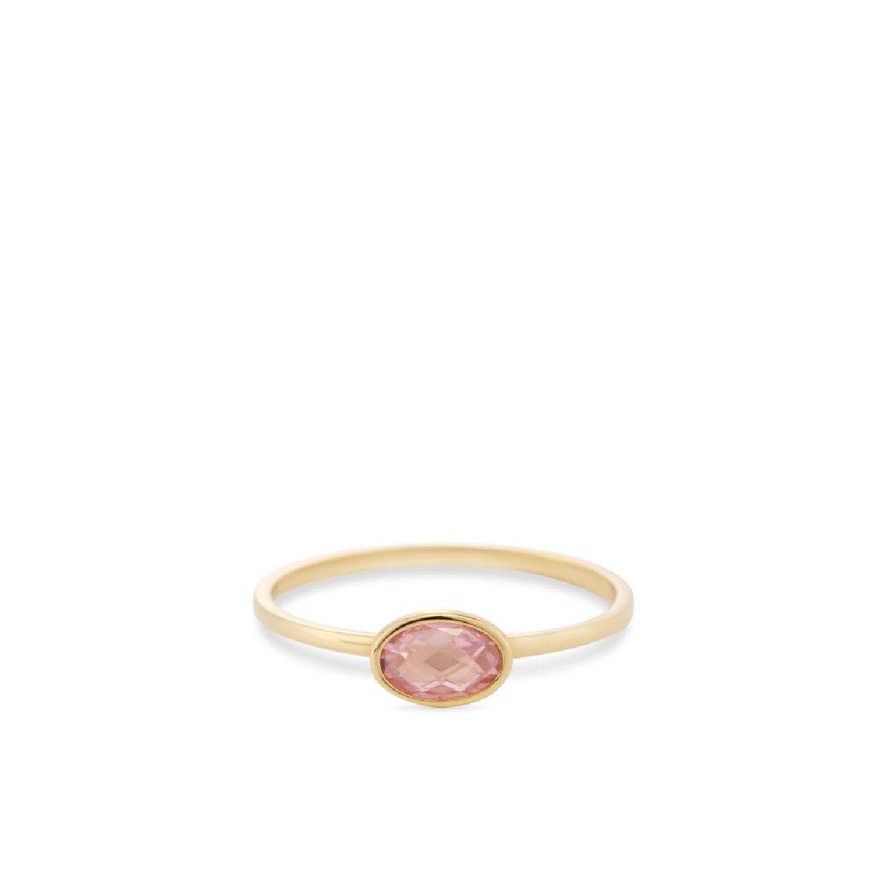 14k gouden Swing Jewels ring met paarse zirkonia steen. 
