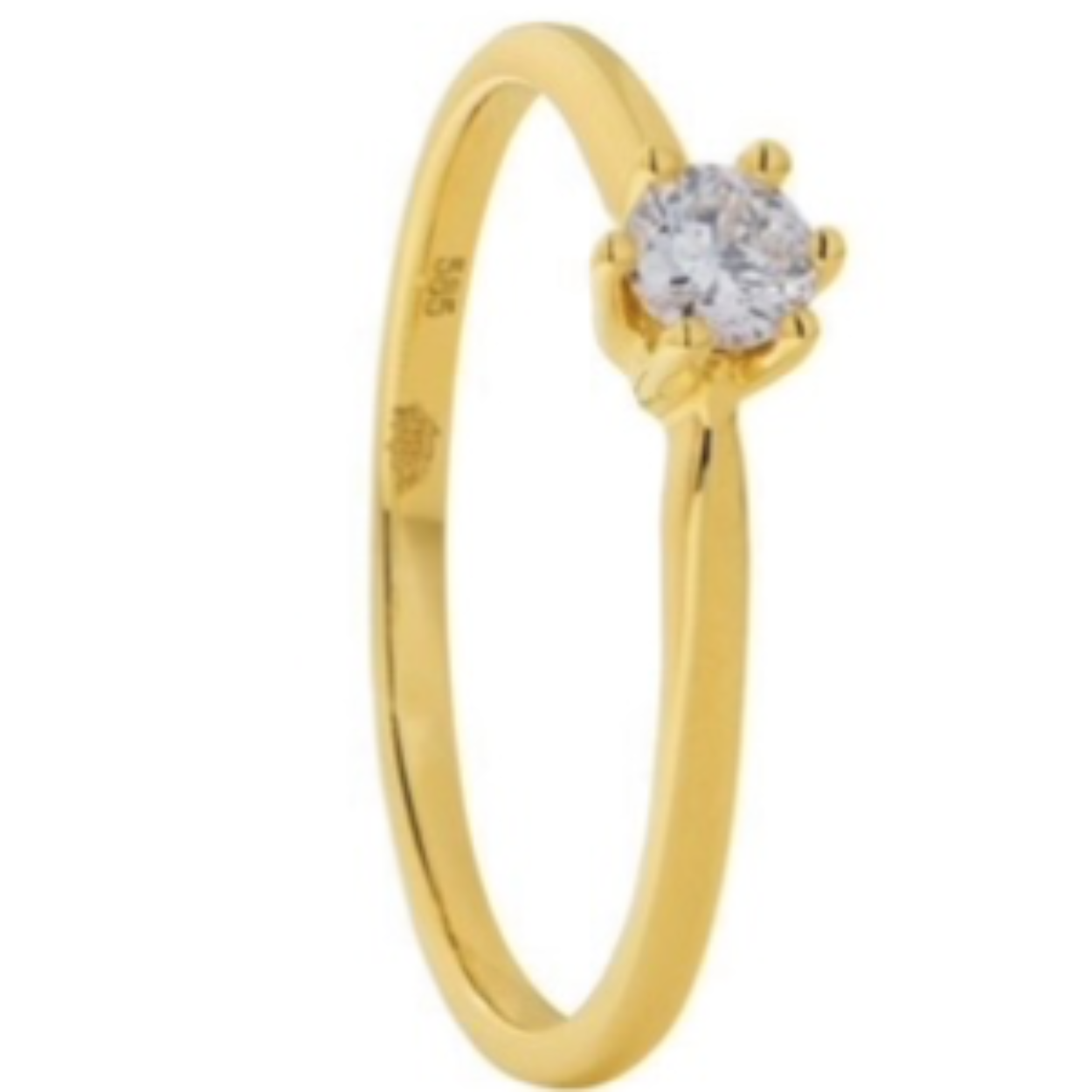 Eclat Solitairring geelgoud 0.30ct H-SI maat 17.5