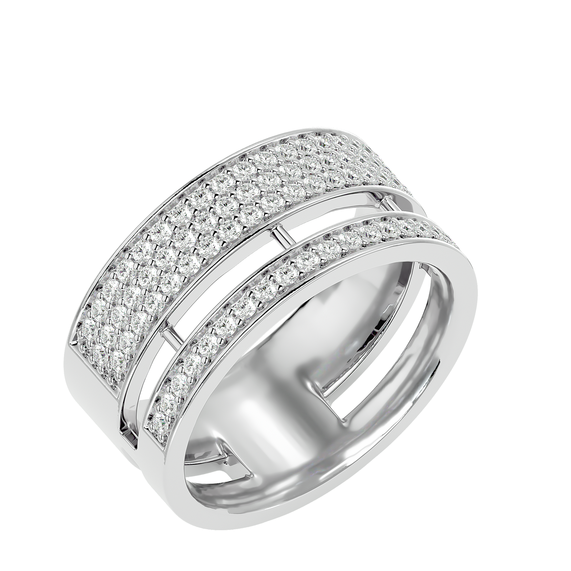 BAGUE OR BLANC ET DIAMANTS 0.55GHSI
