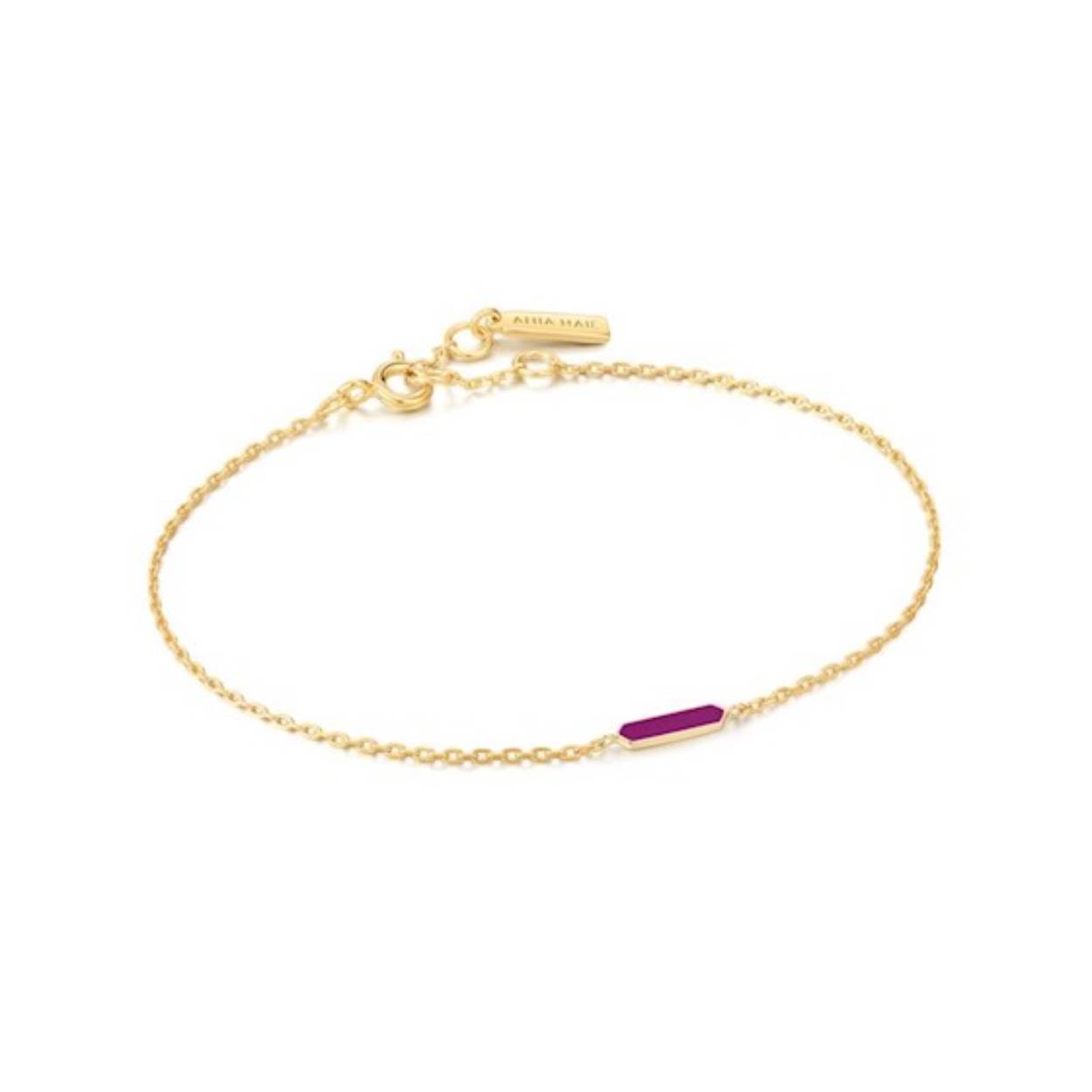 Ania Haie zilver vergulde armband met emaille tussenstuk