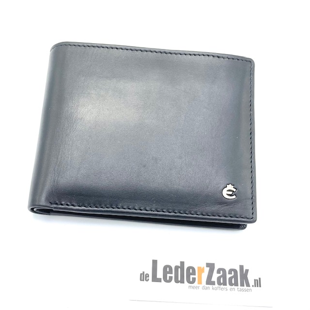 Soepel lederen billfold

- 8 bankkaarten
-dubbel papiergeld vak
-geheimvak
-muntgeld vak met boodschappen muntje

Afmetingen:
Hoogte 9.5cm x 11.5cm x 1.5cm diep