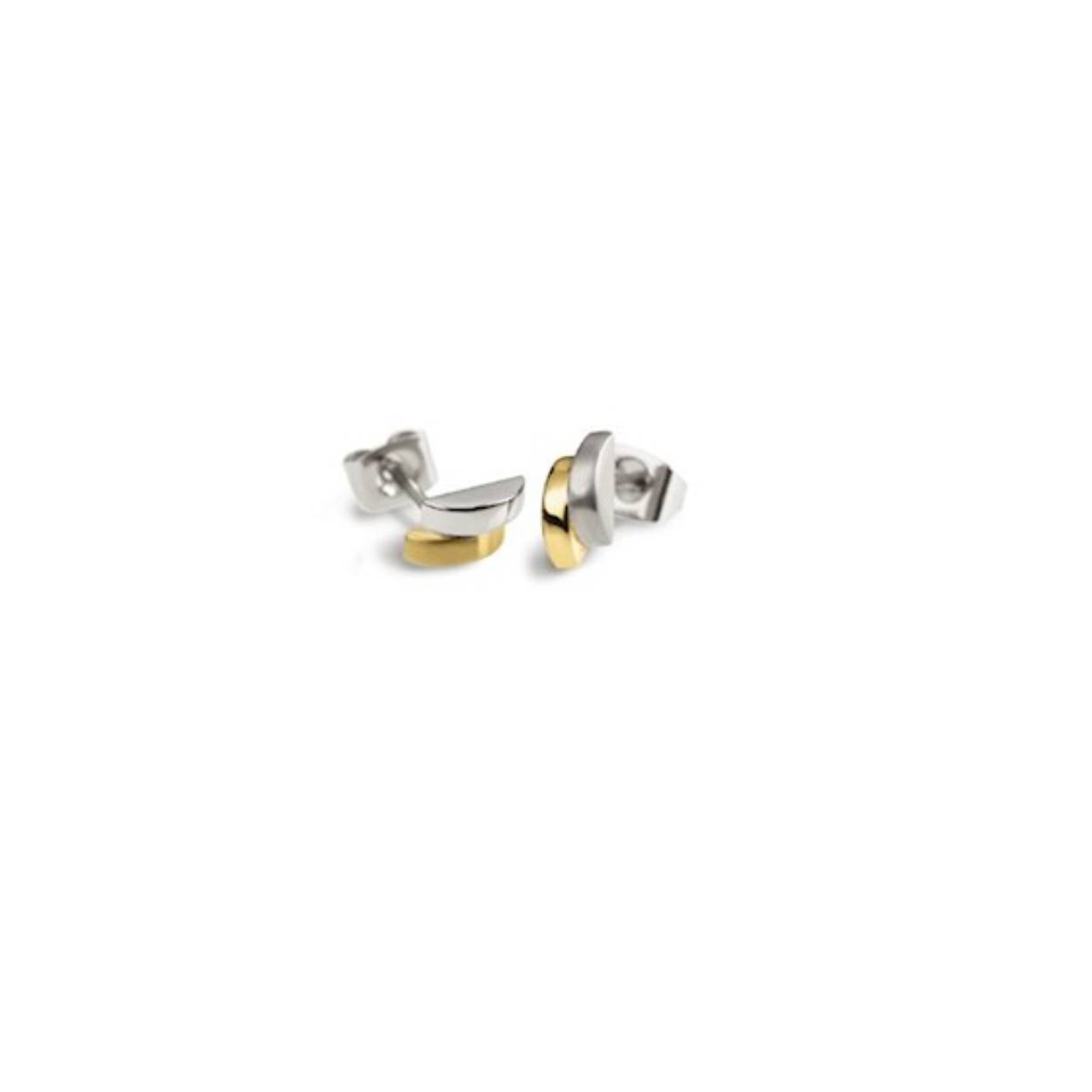 Titanium oorknoppen met verguld gedeelte