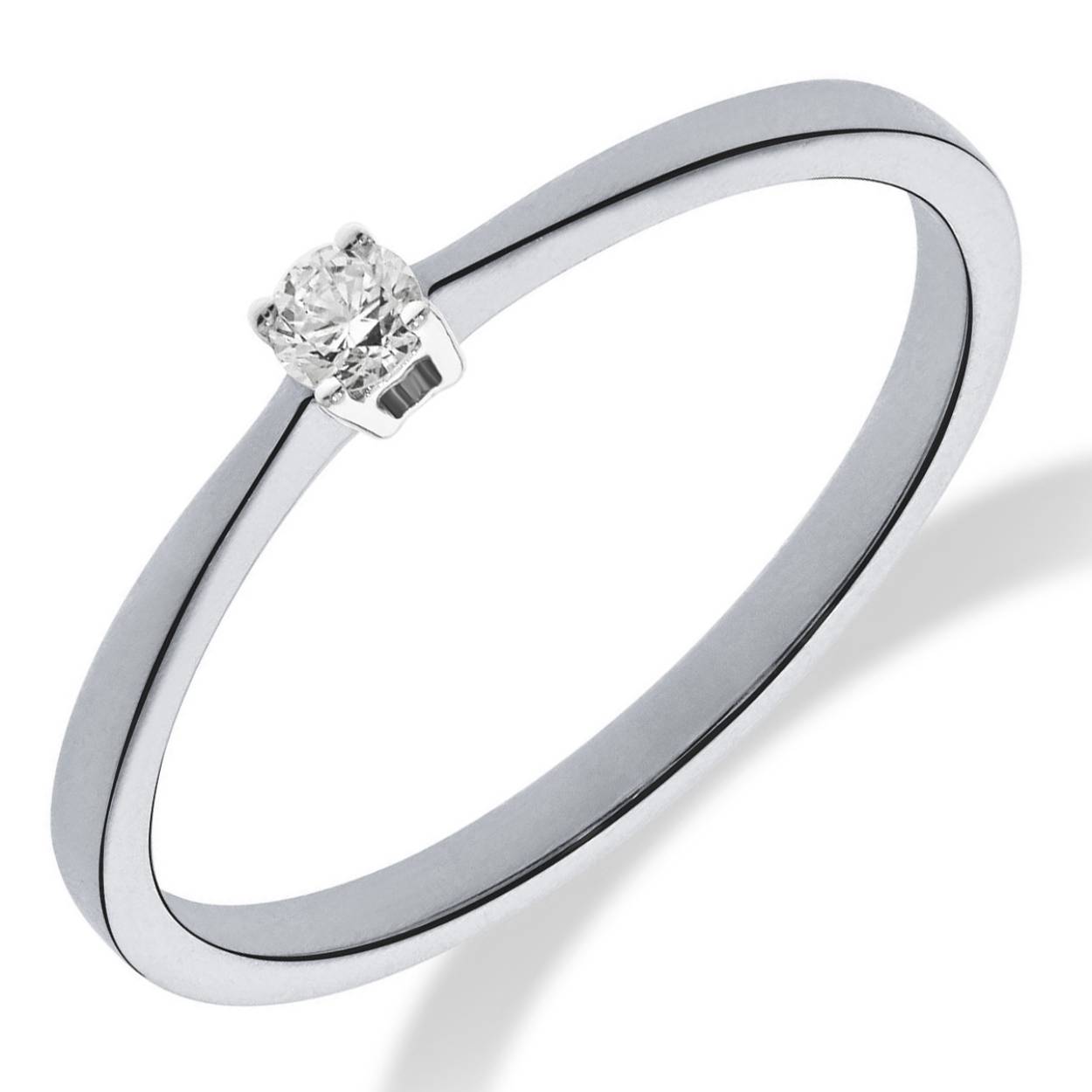 14 KRTS Witgouden Solitair ring met diamant