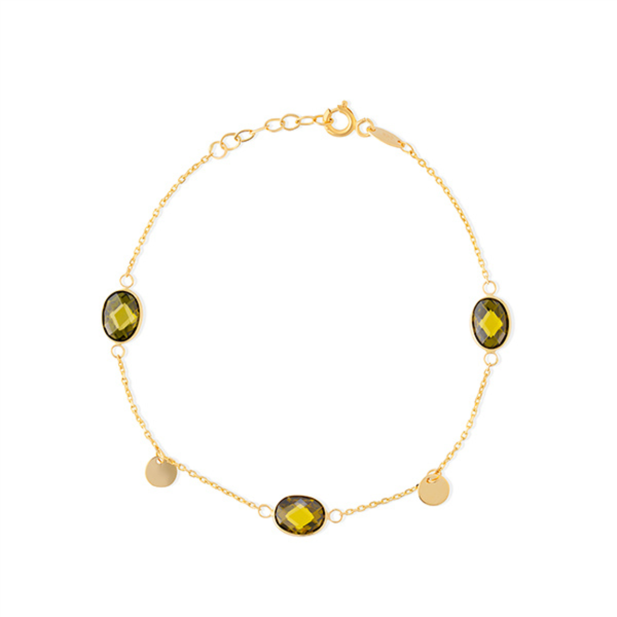 Swing jewels armband met groene synt stenen