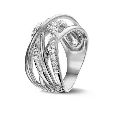Wit gouden ring met briljant 0.48crt Hsi
