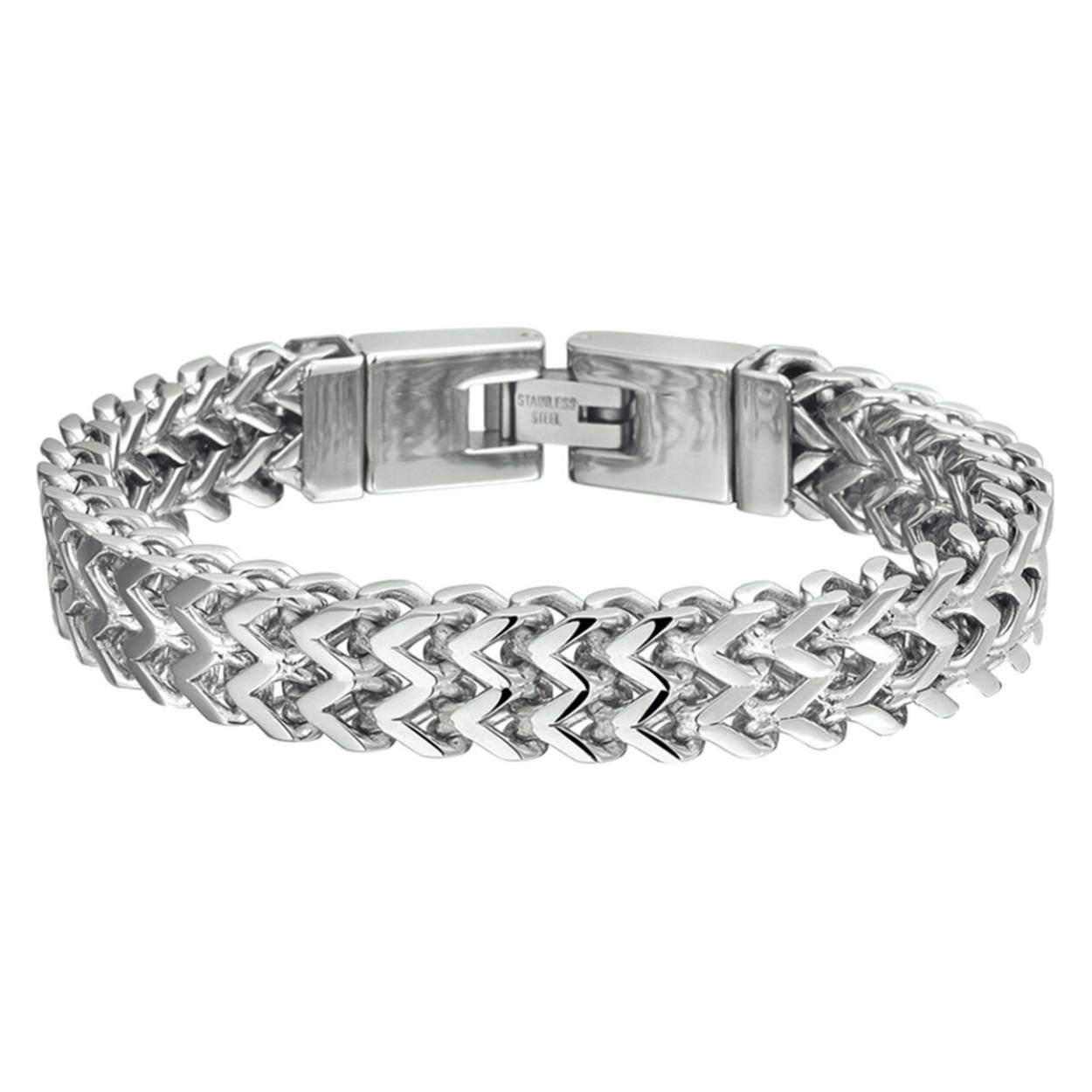Gave stalen heren armband 21 cm lang, 10mm breed.