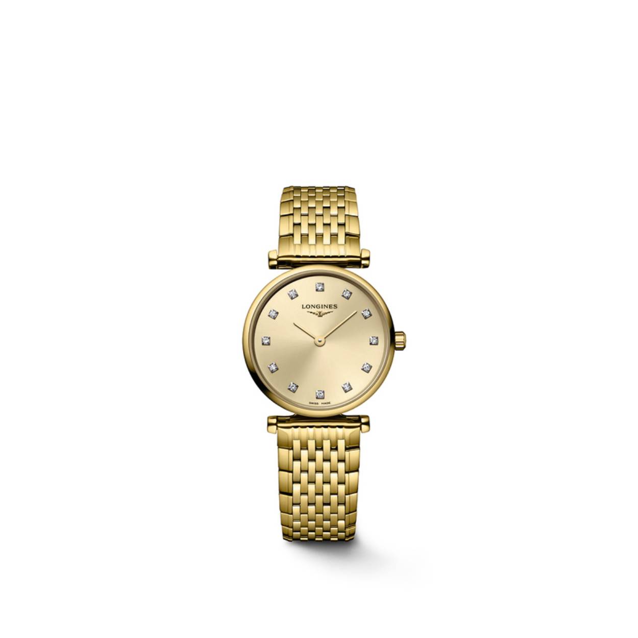 Dit Longines La Grande Classic horloge heeft een elegante klassieke uitstraling met een goudkleurige roestvrijstalen band en een ronde wijzerplaat. Draag dit horloge bij formele gelegenheden of op kantoor voor een stijlvolle uitstraling. De beste manier om het te dragen is met een zakelijke outfit of een chique avondjurk. Voeg dit tijdloze stuk toe aan je collectie voor een vleugje luxe.