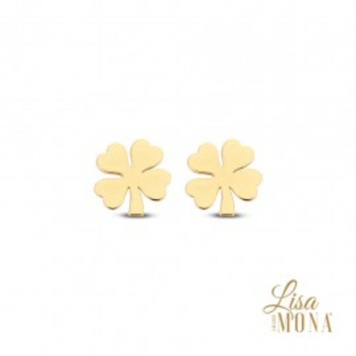 Lisa Mona Oorstekers goud 14k klaver