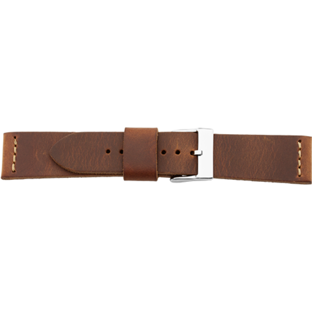 Horlogeband leder 22mm middenbruin vintage 