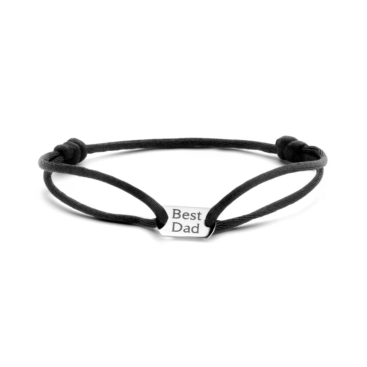 tag bracelet small men cord witgoud 