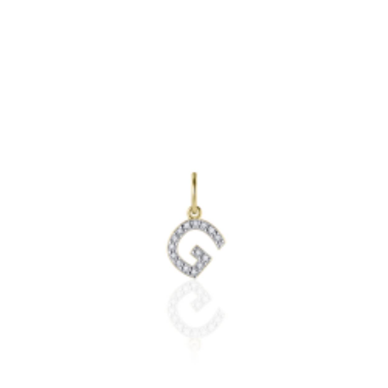 letter G | zilver goldplated | zirkonia's