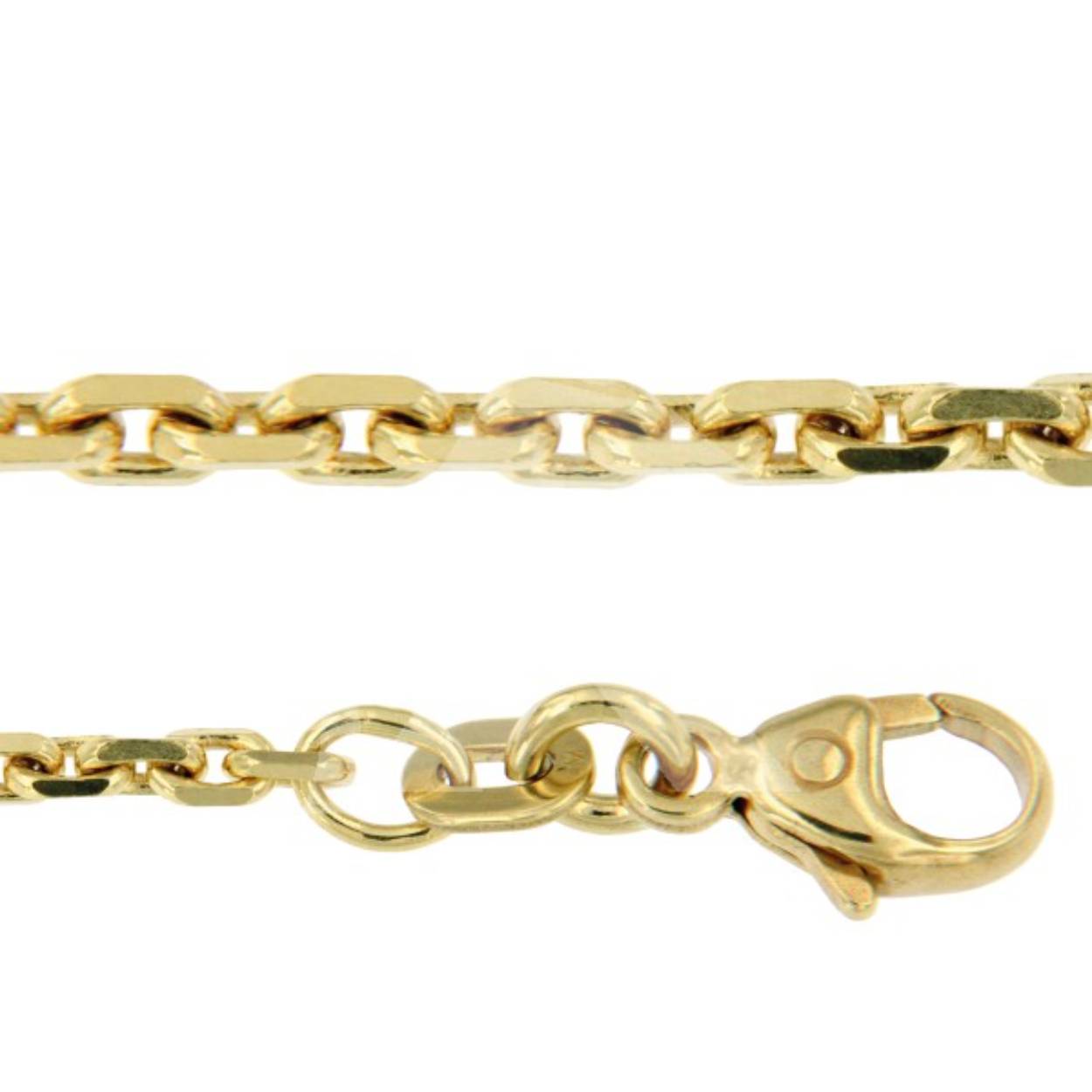 Gouden geslepen anker collier 45cm 1.60mm