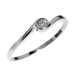 witgouden fantasiering met diamant 0.01crt. maat 18,5