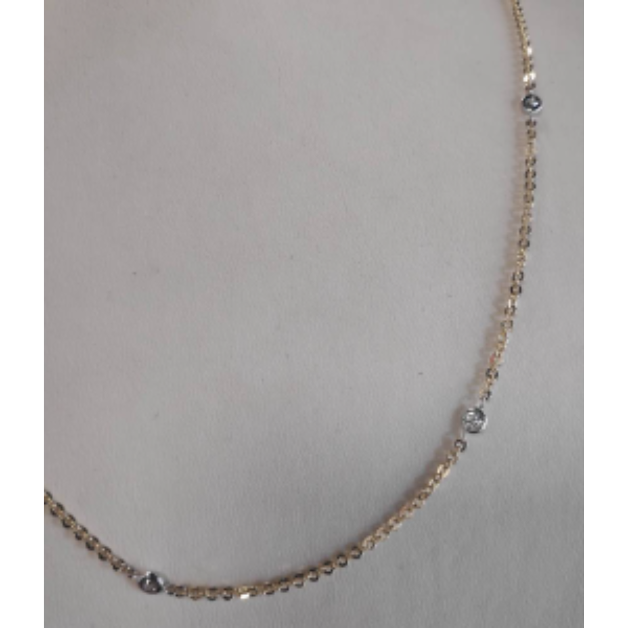 Gouden collier met zirkonia 45 cm