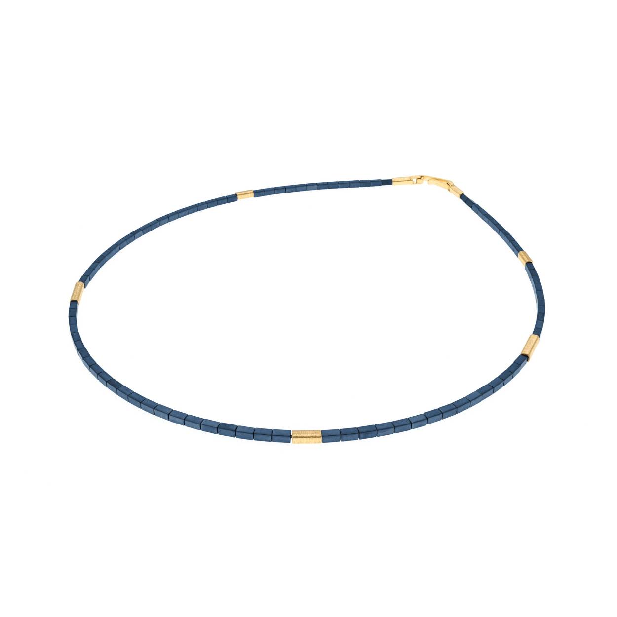 deco echo blauw hematietcollier 1 streng