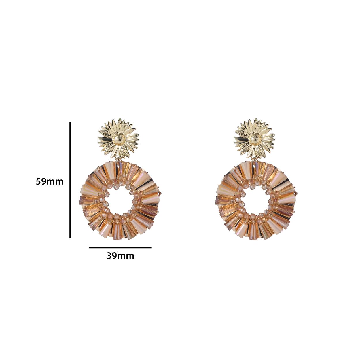 Sunflower Beads - 14K + Champagne Mix
E4058-7
