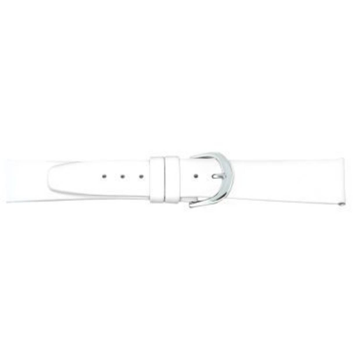 Horlogeband leer wit 22 mm
