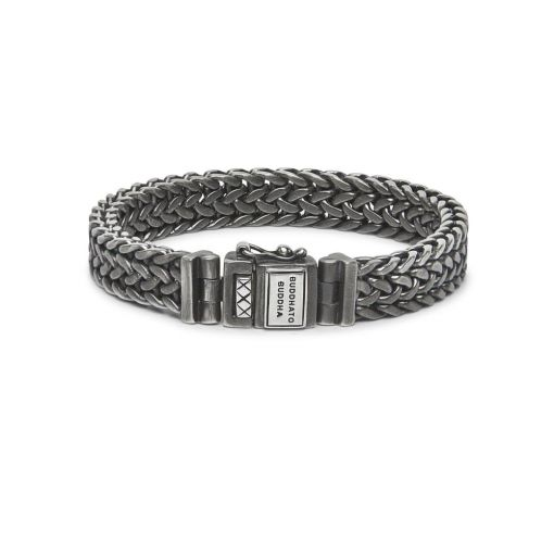 Buddha to Buddha - Julius Bracelet Black Rhodium Silver, armband met zwart rhodium 192BRS E maat 19cm - 001J01192B205