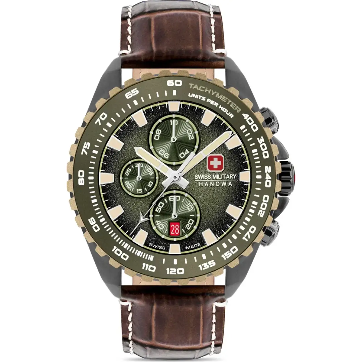 Dit is een horloge van het merk Swiss Military Hanowa gemaakt voor heren.
De specificaties zijn als volgt:
Kastmaat: 45
Waterdichtheid: 10 ATM / 100 Meter / 330 Feet
Dit horloge heeft de volgende functies/eigenschappen:
Chronograaf