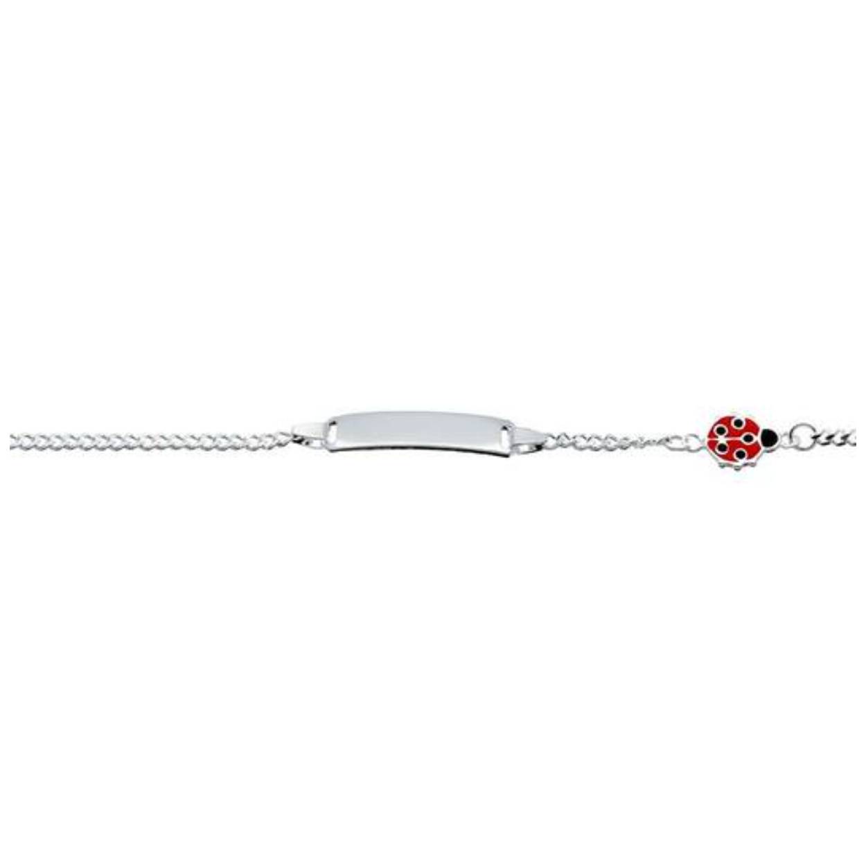 Kindernaamplaat armband met lieveheersbeestje 