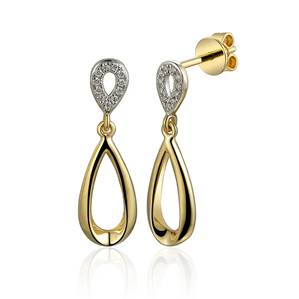 14kt. Geelgouden Oorhangers 22-0.06 Crt H/SI
