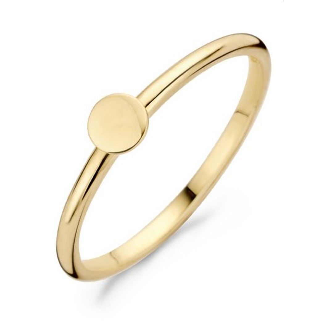 Blush minimalistische ring van 14k geelgoud.