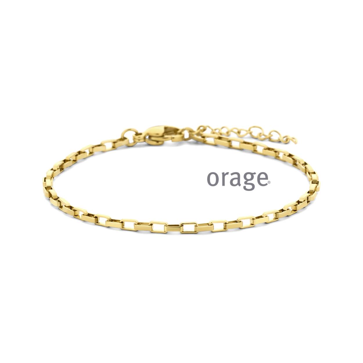 Goudkleurige armband van het merk Orage
Lengte: 17 + 3 cm
Materiaal: edelstaal, verguld met 18 kt goud
Bijhorende collier ook verkrijgbaar