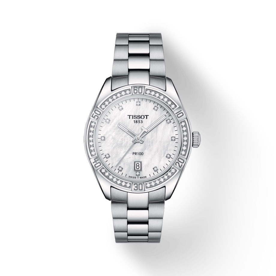 T101.910.61.116.00
TISSOT PR 100 LADY SPORT CHIC
EEN SPORTIEF EN TEGELIJKERTIJD ELEGANT HORLOGE
EENVOUDIG AF TE LEZEN TIJD EN DATUM
MET 42 DIAMANTEN OP DE LUNETTE EN 12 DIAMANTEN OP DE WIJZERPLAAT
PAST NAADLOOS BIJ IEDER OUTFIT, ZOWEL FORMEEL ALS CASUAL
MAKKELIJK TE GEBRUIKEN VOUWSLUITING
WIJZERS MET SUPERLUMINOVA® VOOR OPTIMALE ZICHTBAARHEID IN HET DONKER