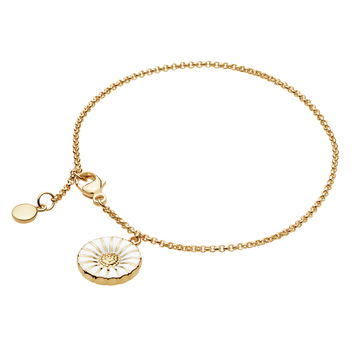 18 KT. GOLD PLATED STERLING SILVER, WHITE ENAMEL