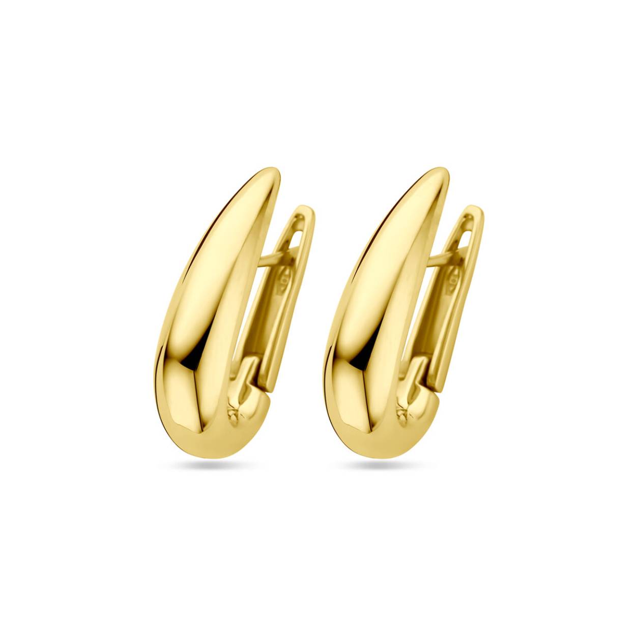 14krt geelgouden klapoorringen met een afmeting van 24x8mm.