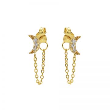 Chain Black Zirconia Moon gold EARSTUDS
(41)